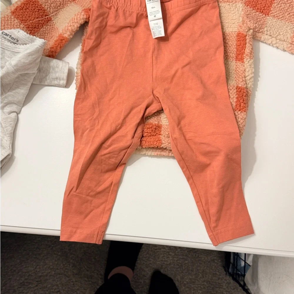 Carter's 3pc Outfit Set Coral Baby Girls‎ Matching Set 18M NEW